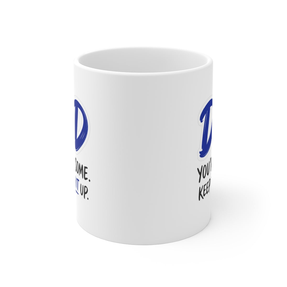 front view of the mug