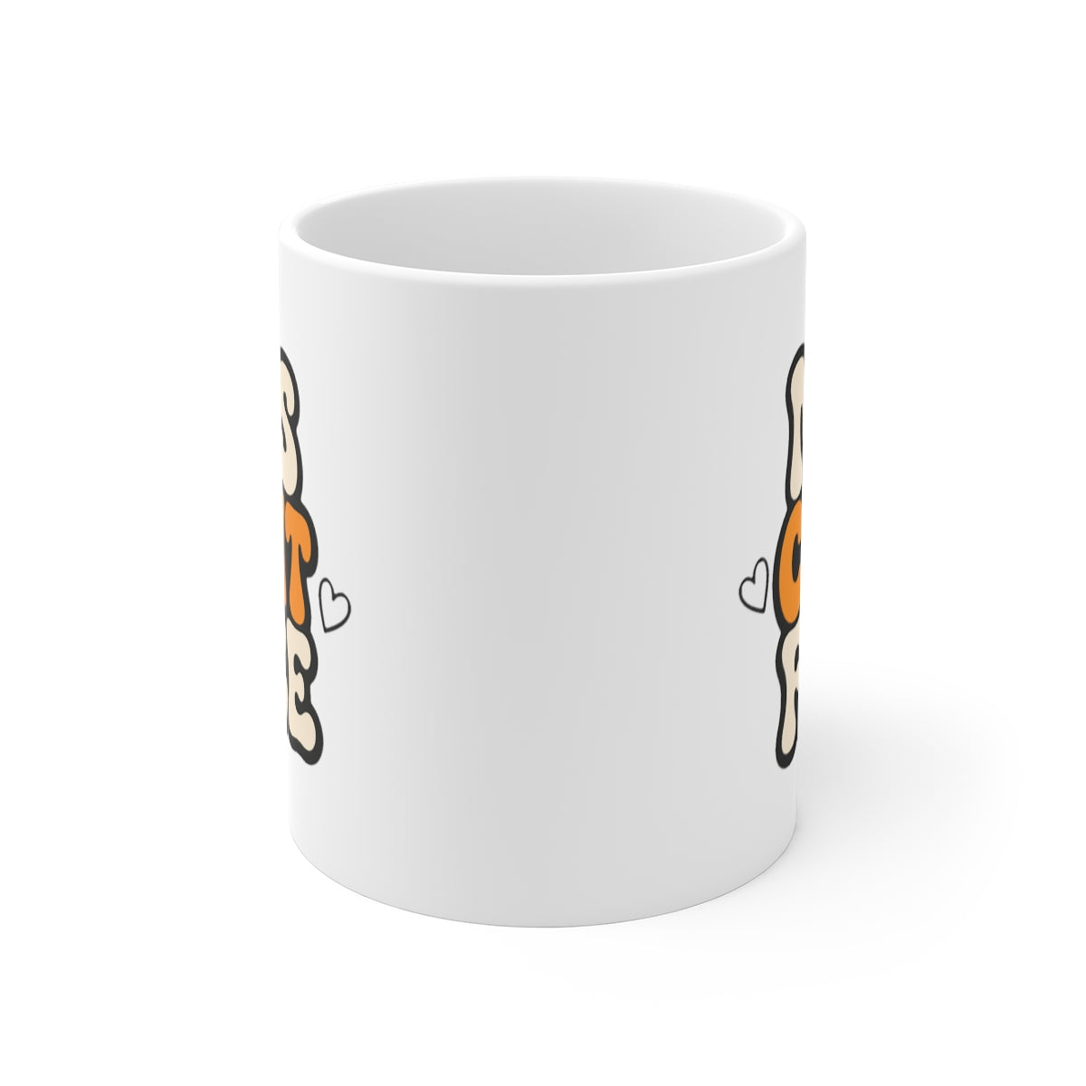 front view of the mug