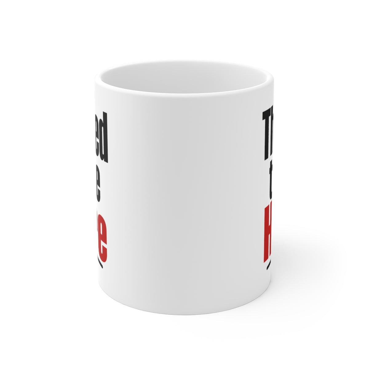 front view of the mug