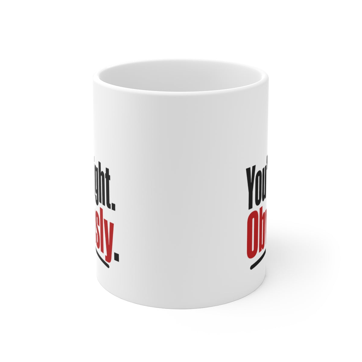 front view of the mug