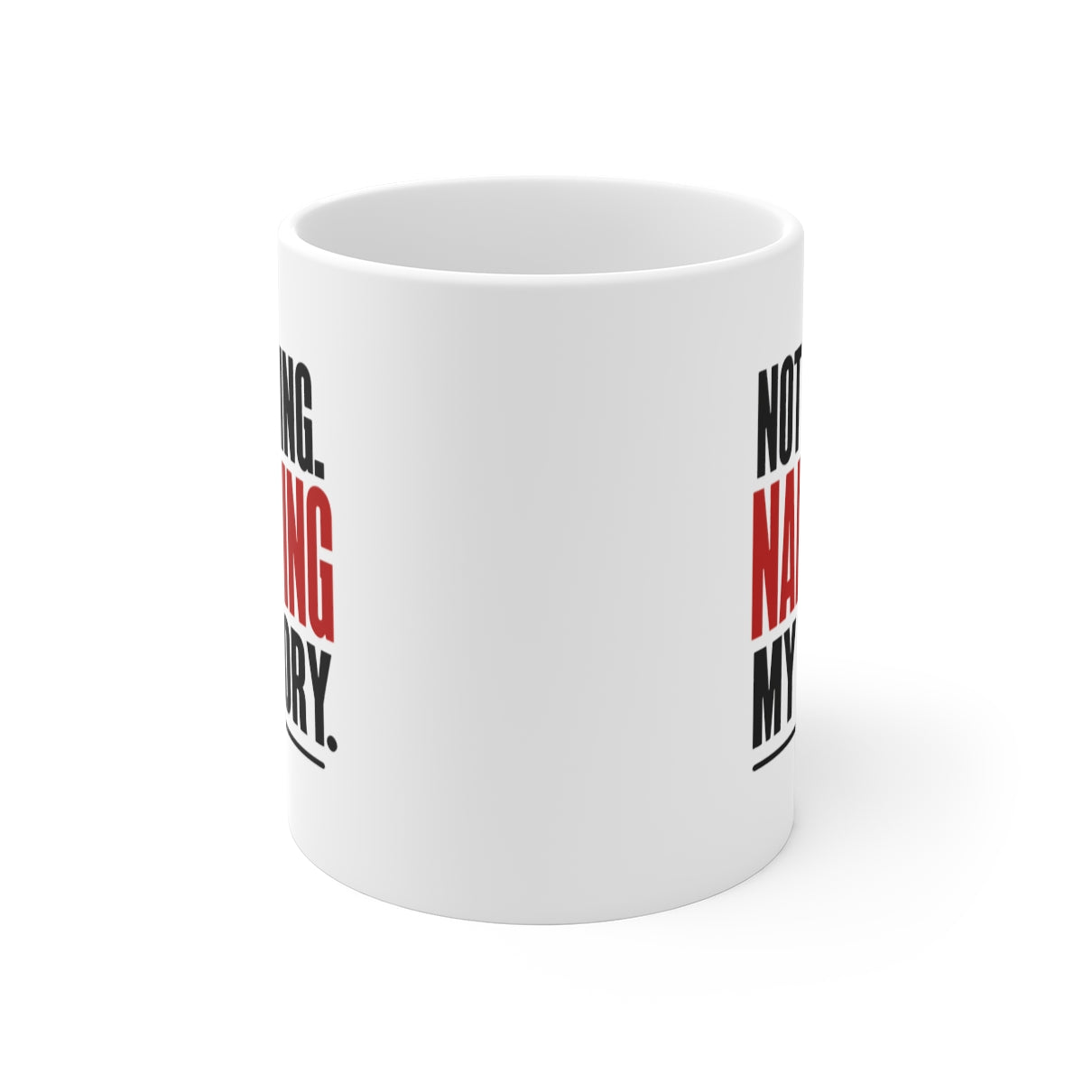 front view of the mug