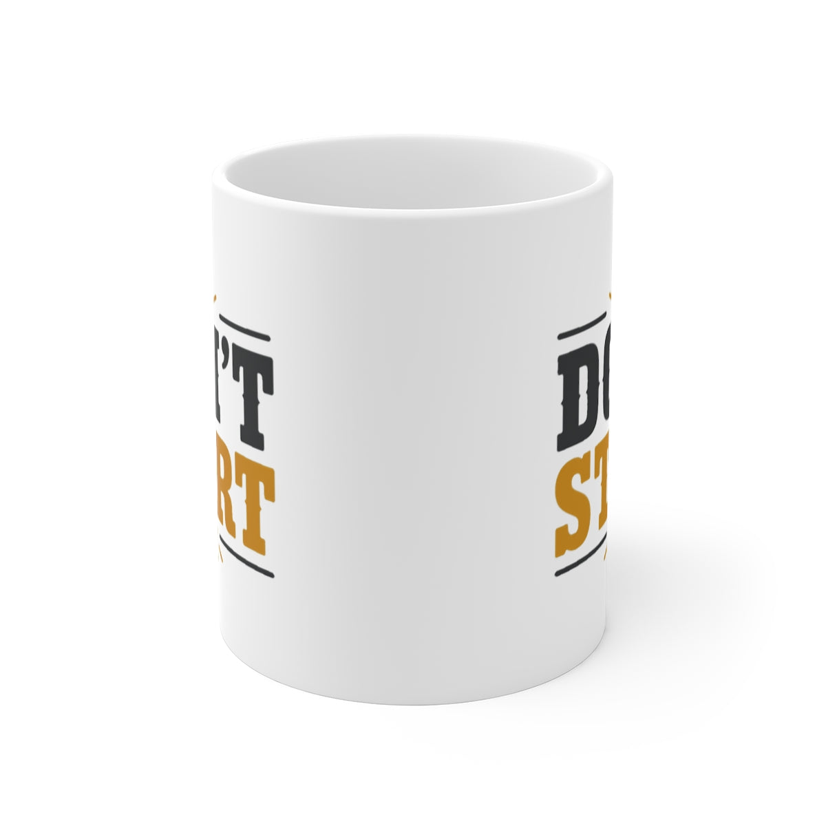 front view of the mug