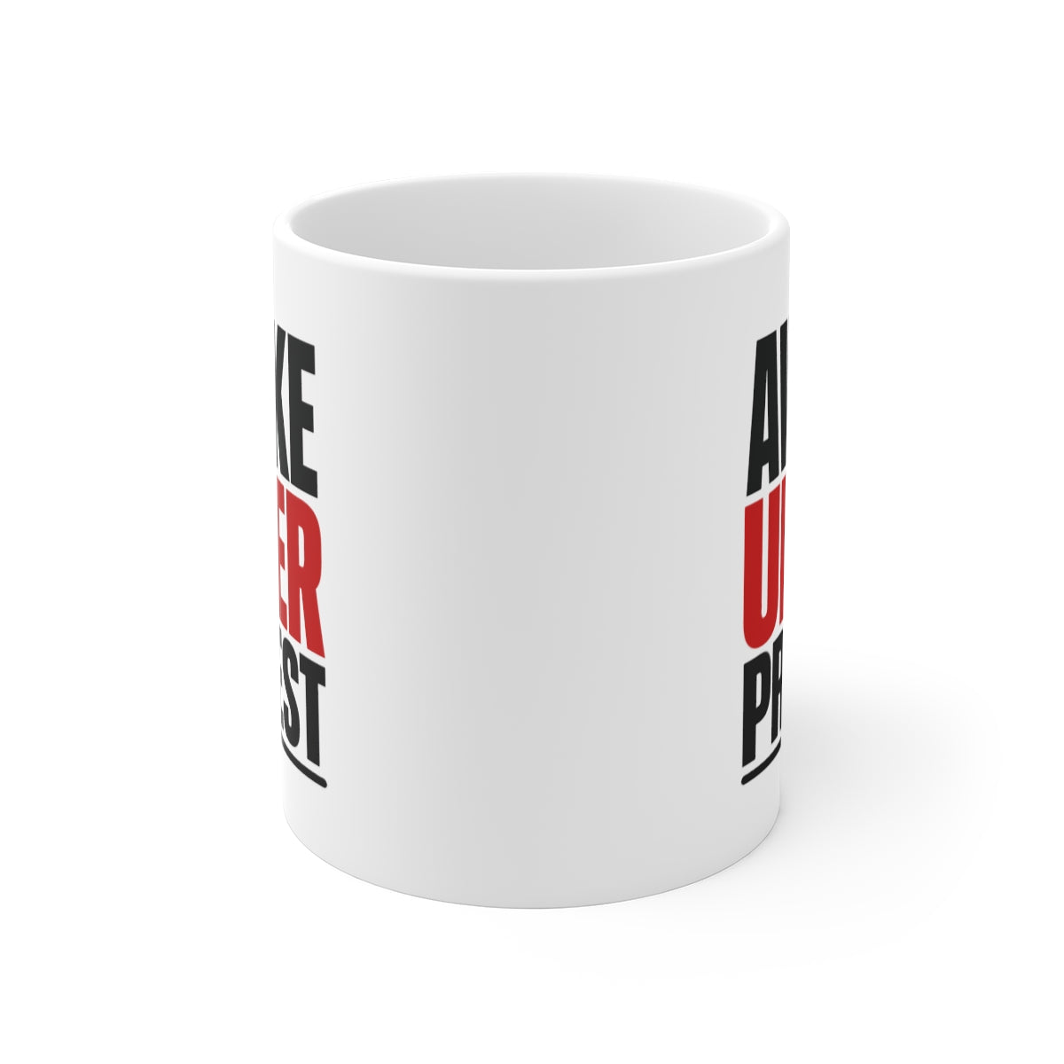 front view of the mug