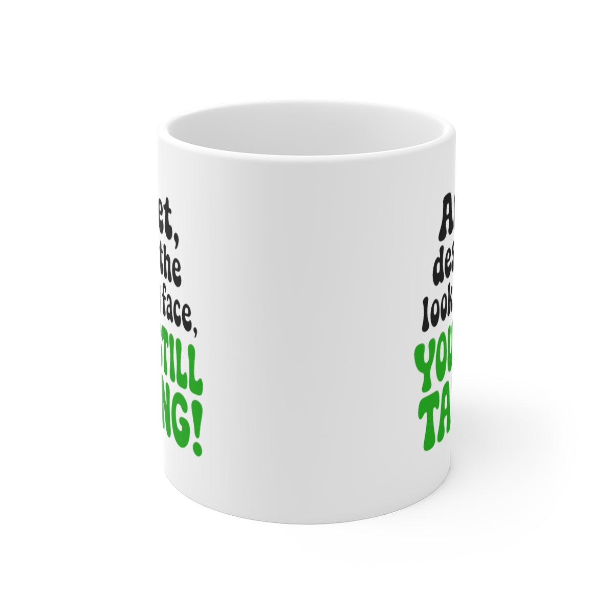 front view of the mug
