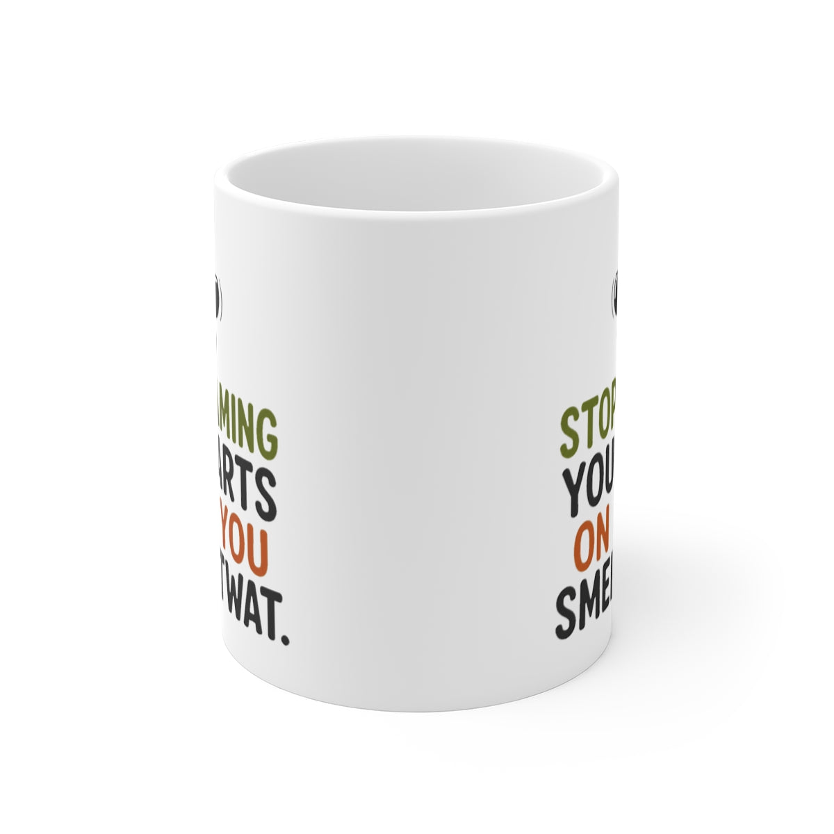 front view of the mug