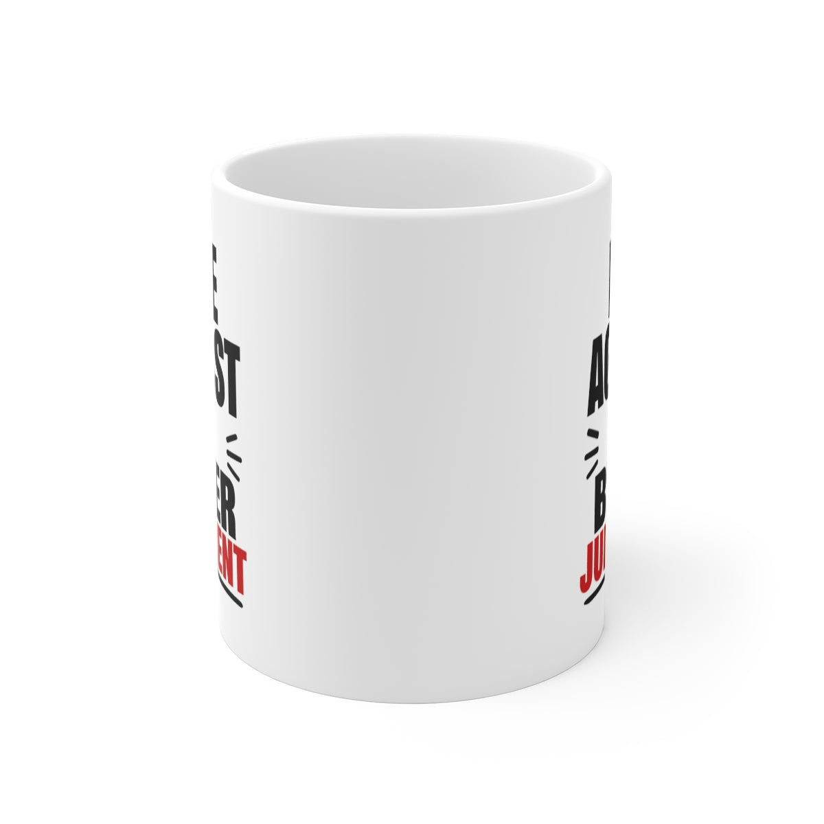 front view of the mug