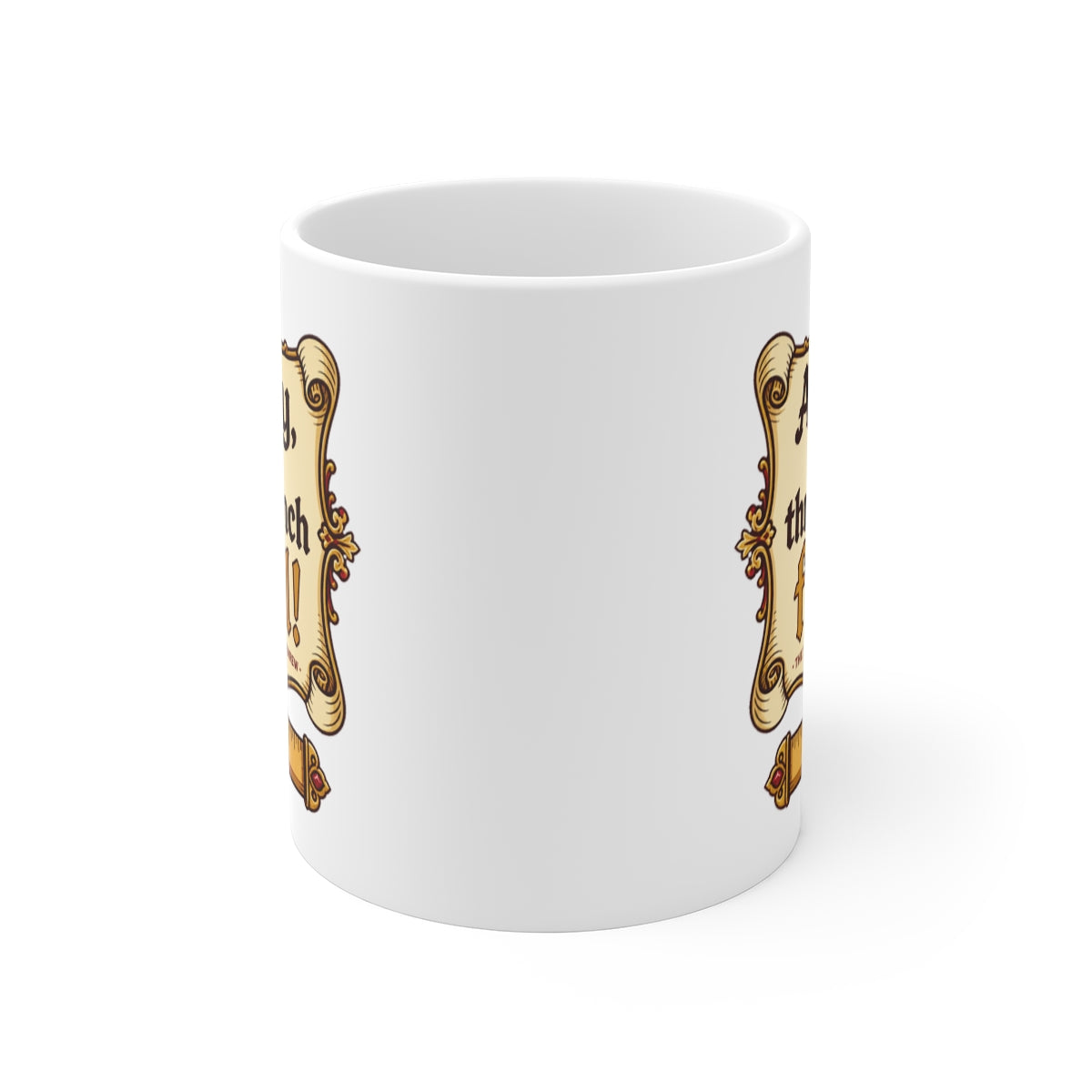 front view of the mug