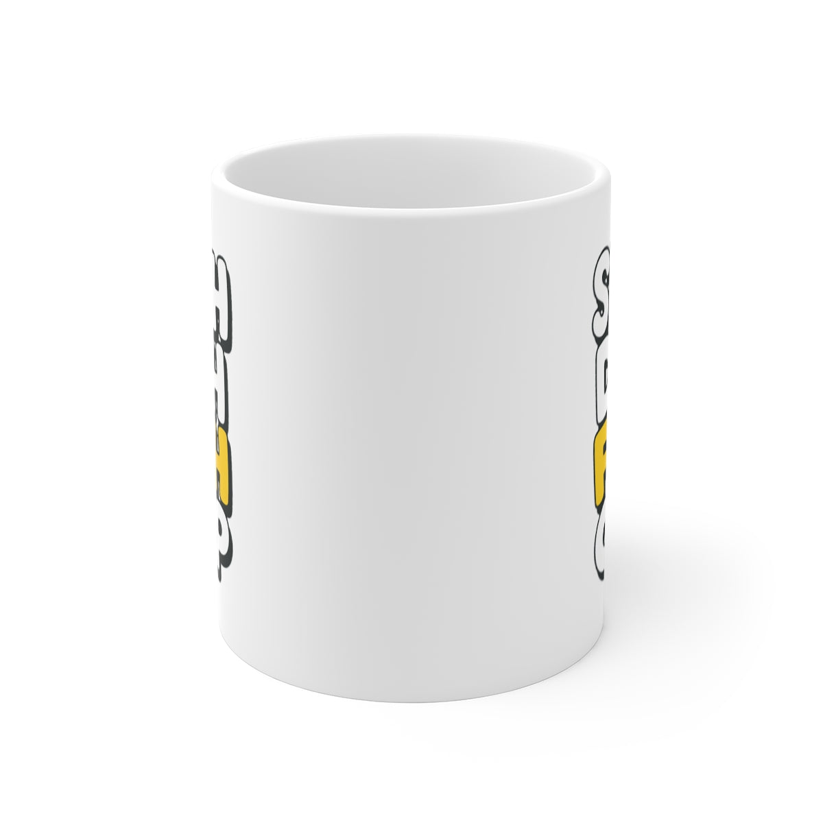 front view of the mug