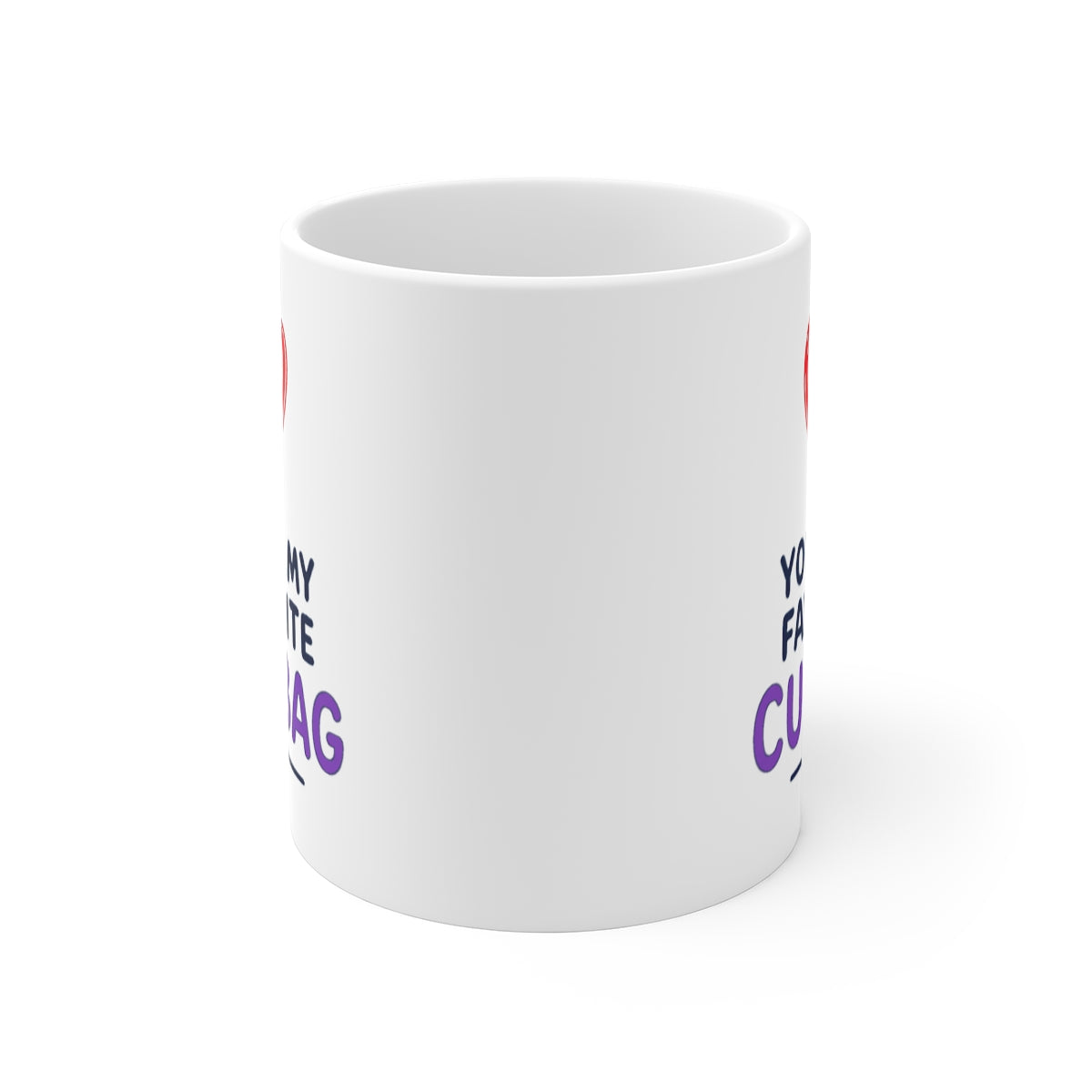 front view of the mug