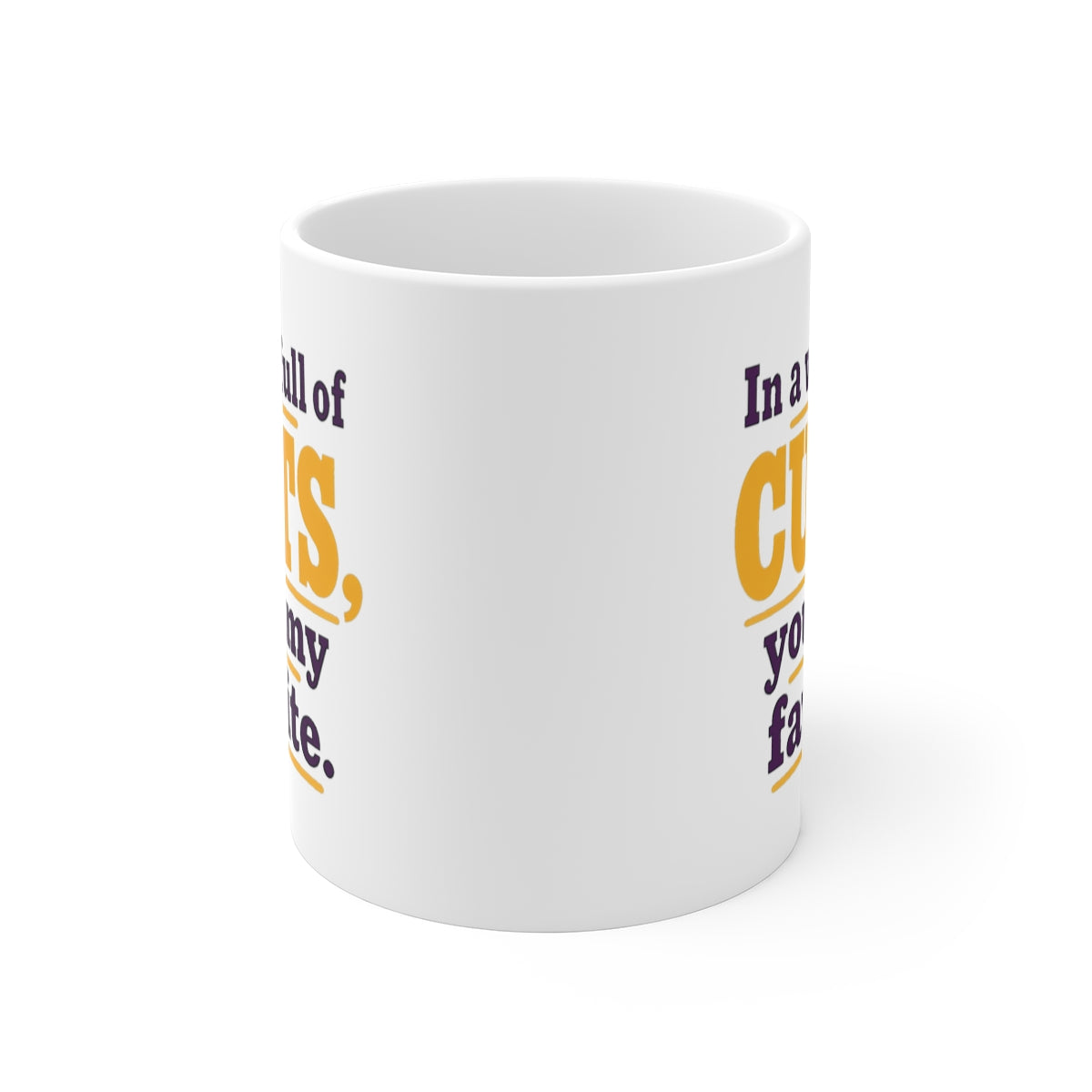 front view of the mug