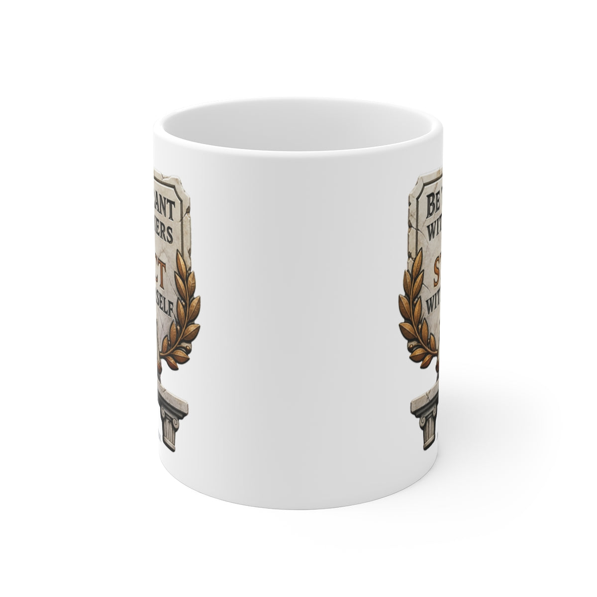 front view of the mug