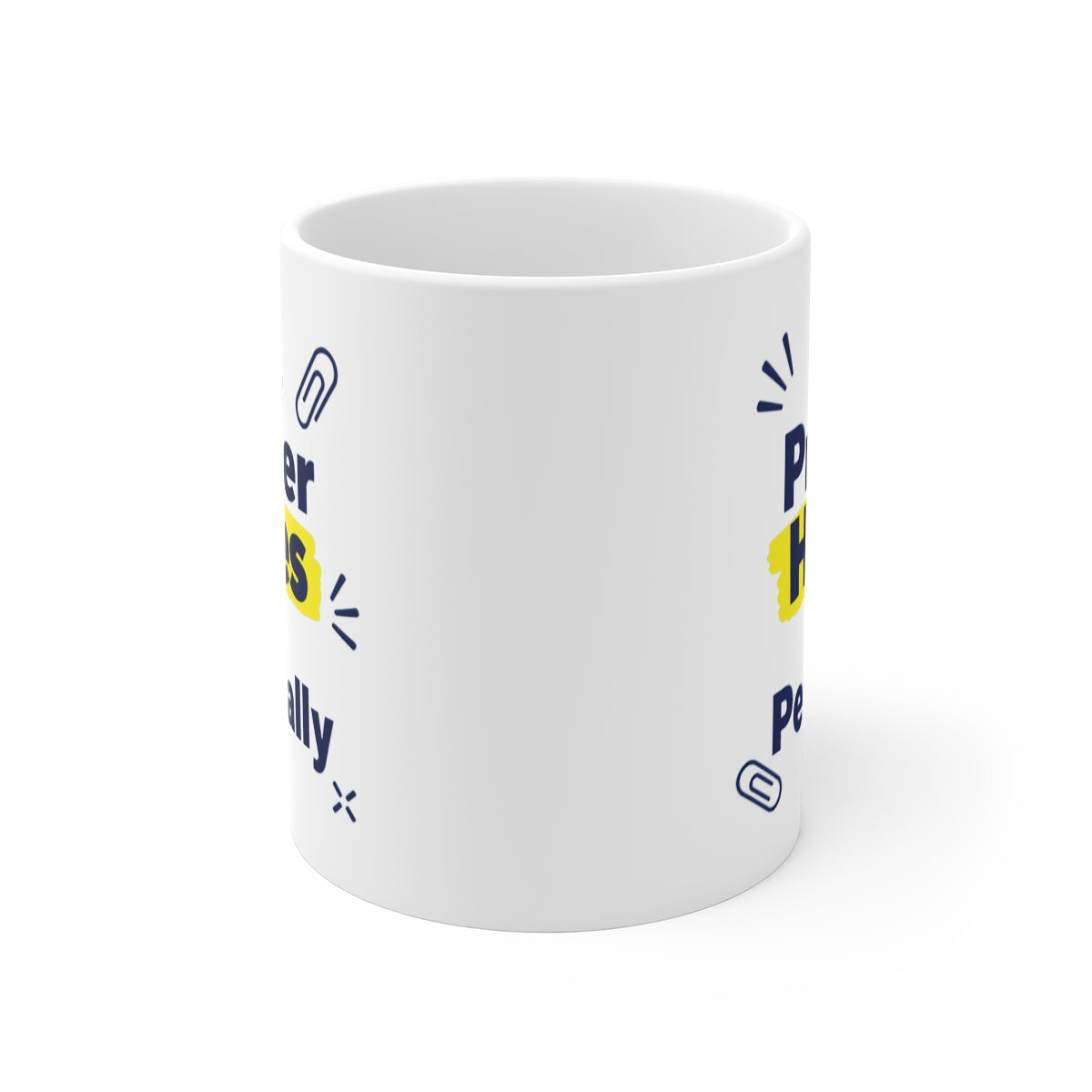 front view of the mug