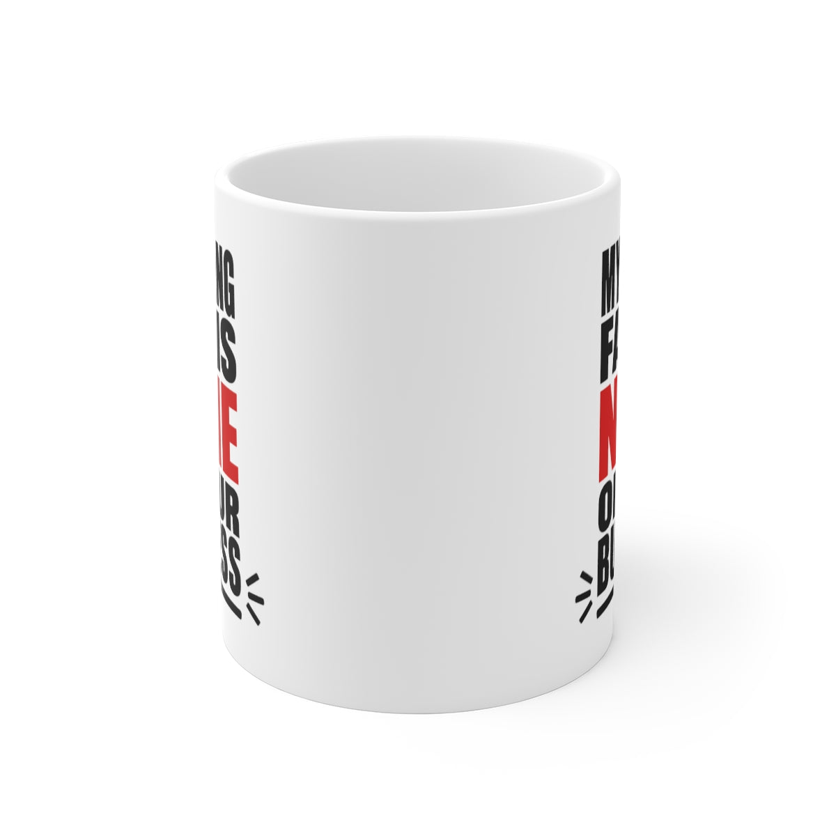front view of the mug