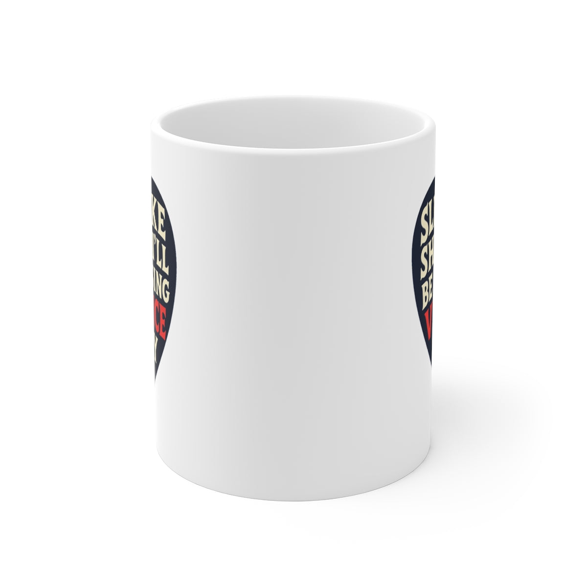 front view of the mug