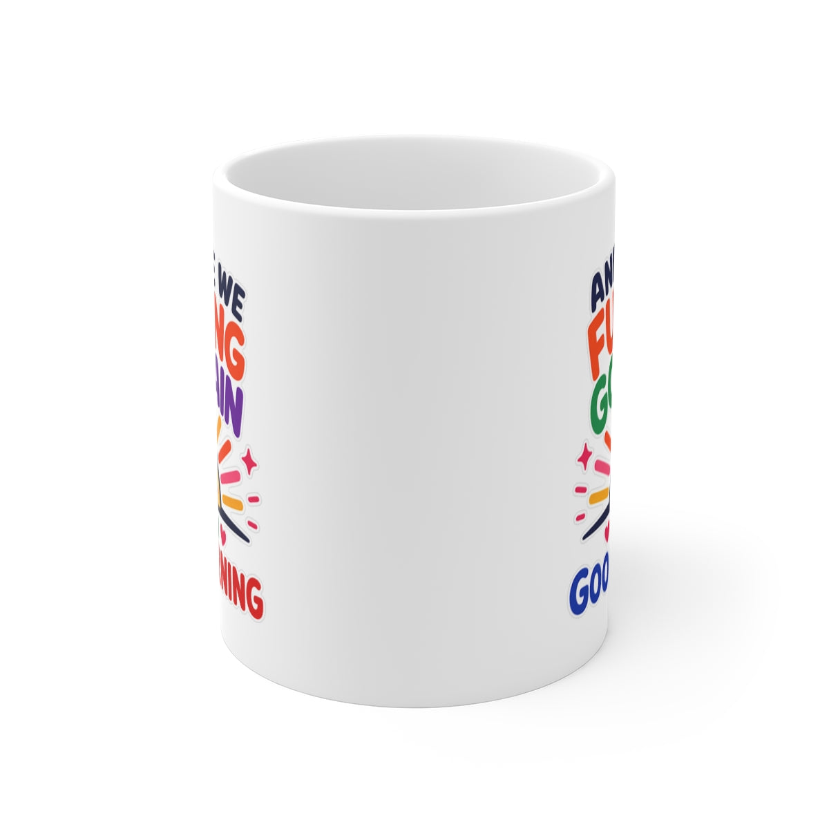 front view of the mug
