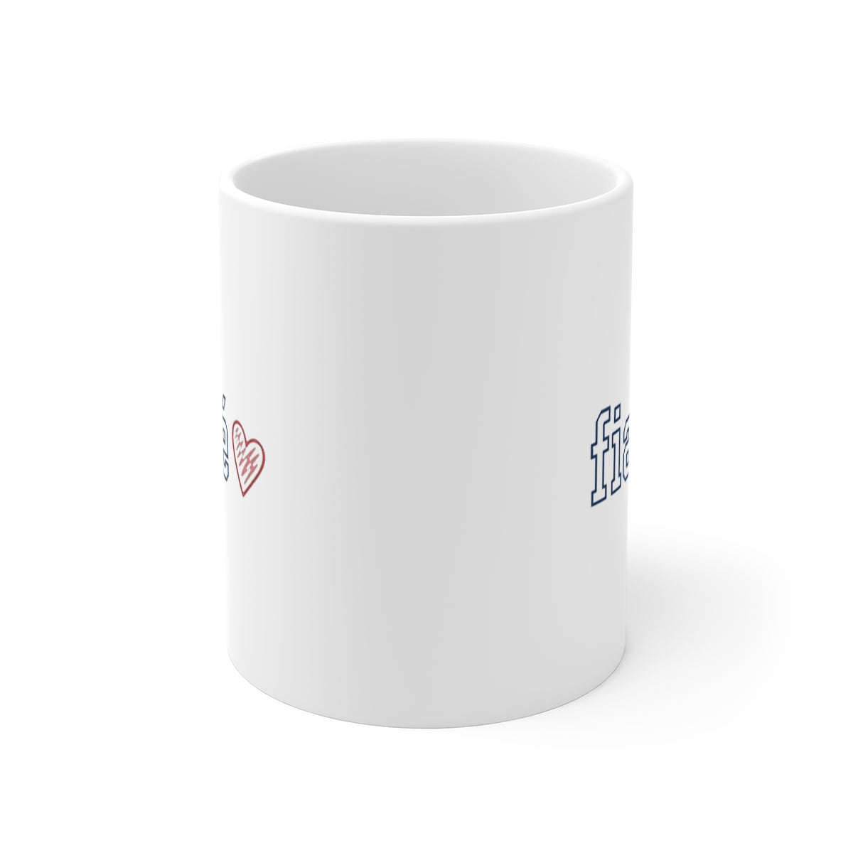 front view of the mug