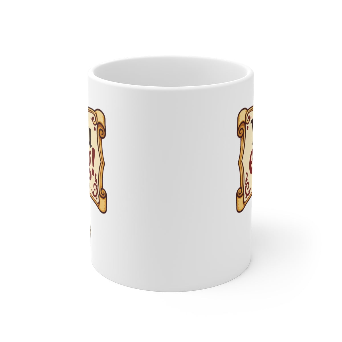 front view of the mug