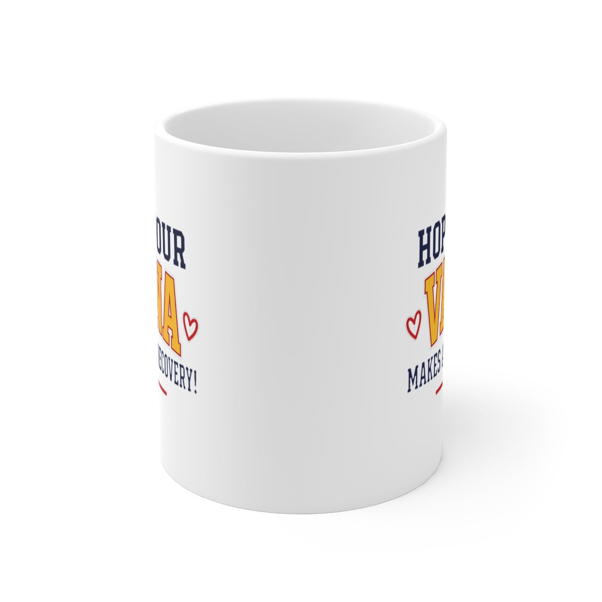 front view of the mug