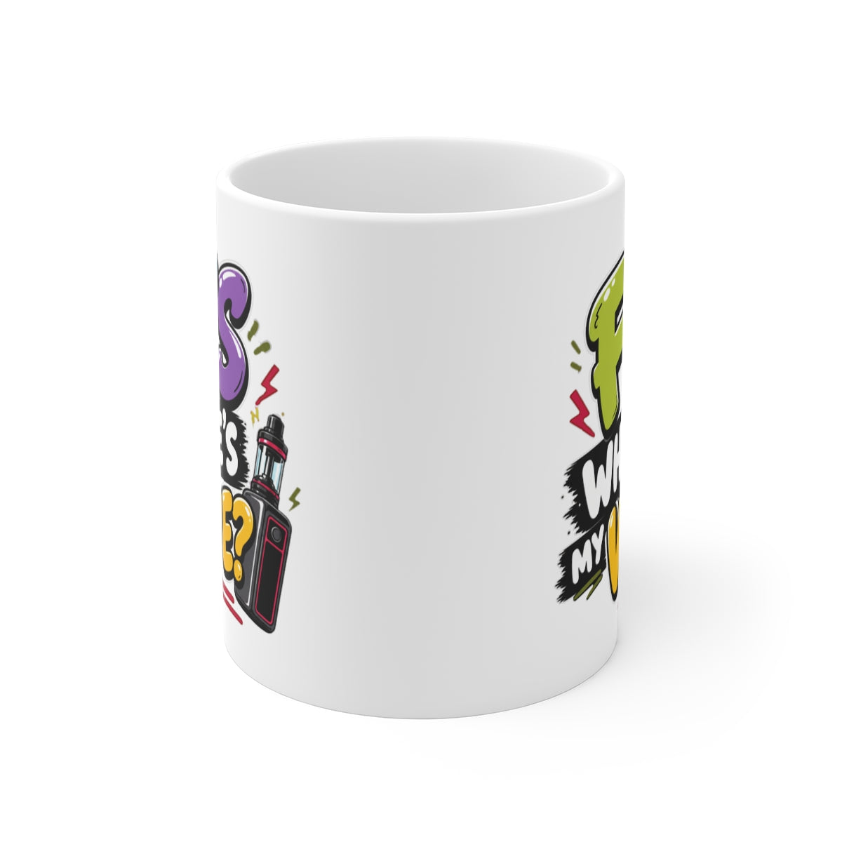 front view of the mug
