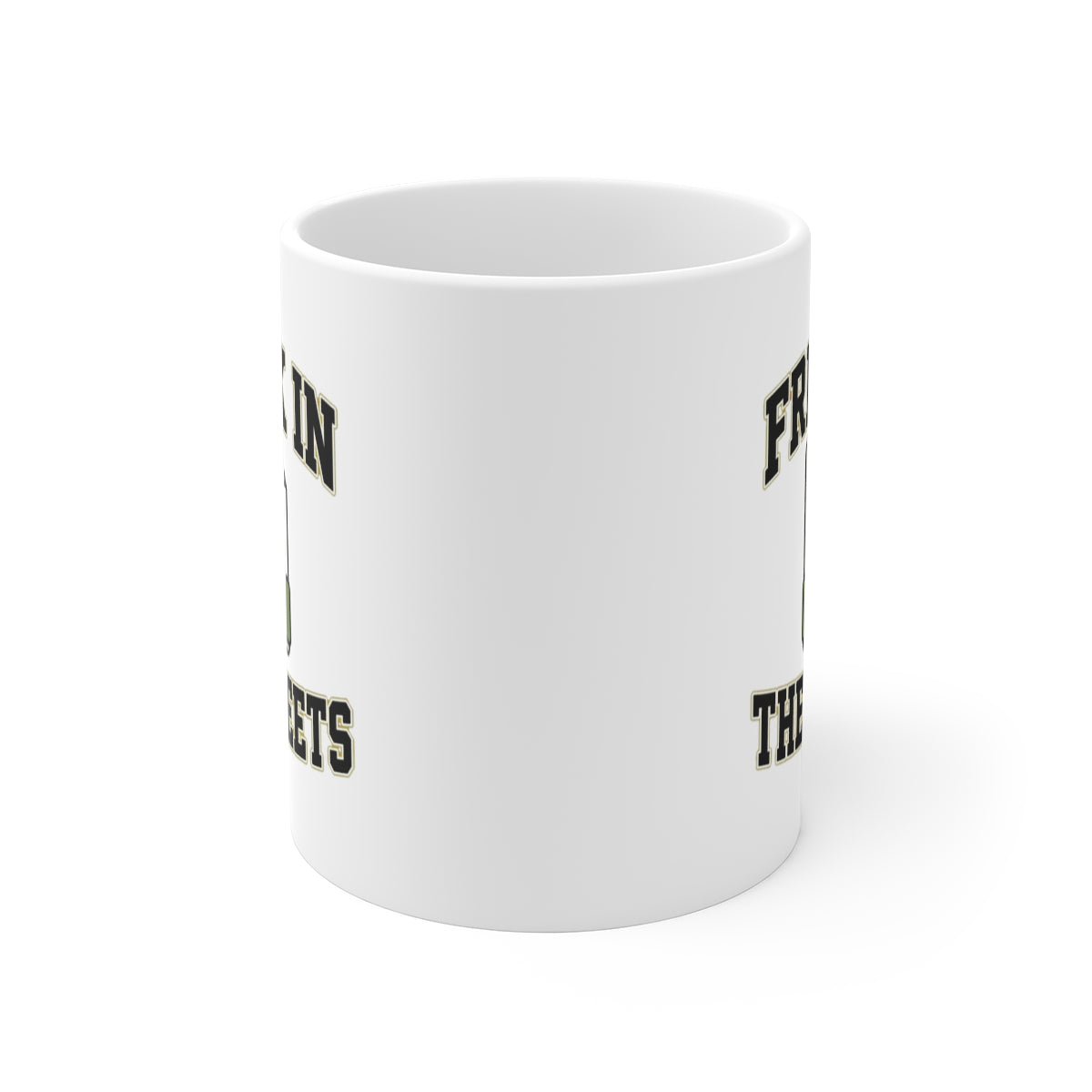 front view of the mug