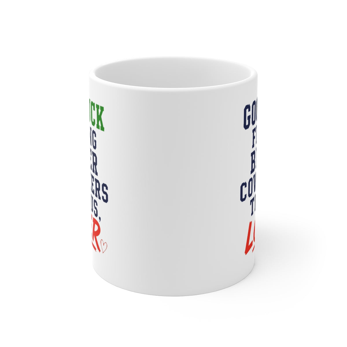 front view of the mug