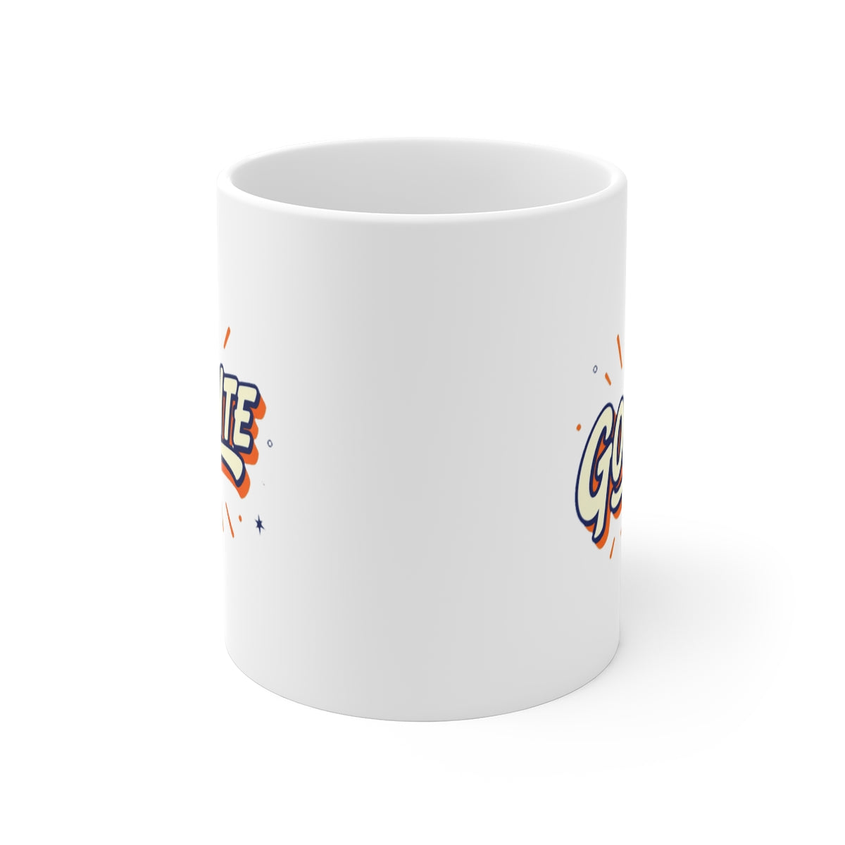 front view of the mug