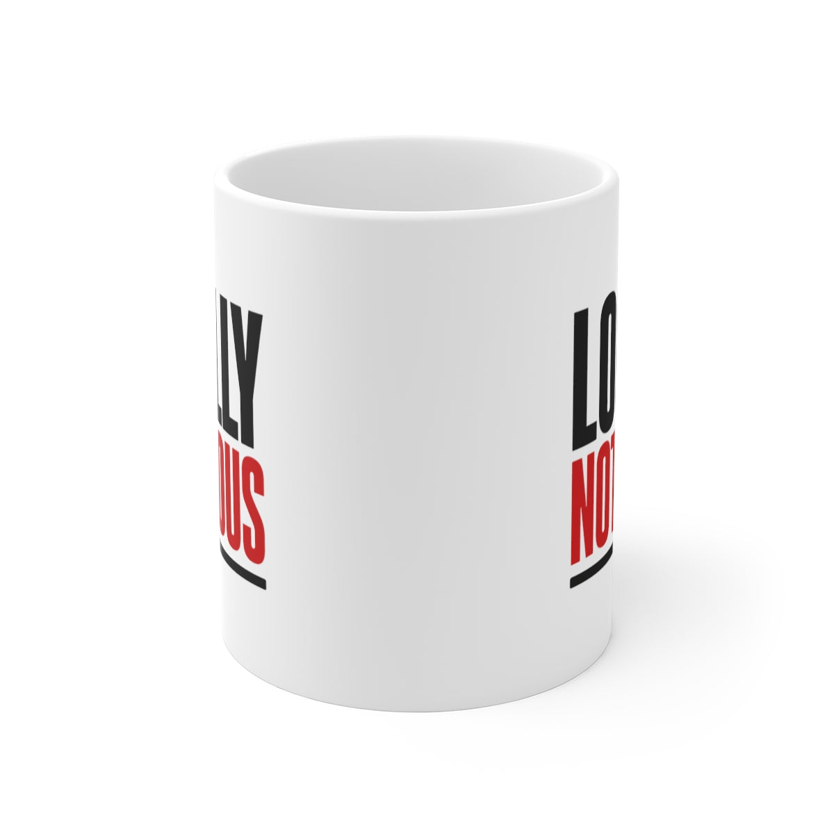 front view of the mug