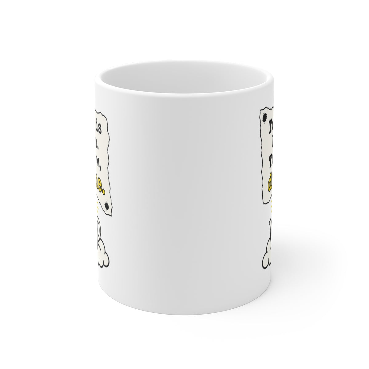 front view of the mug